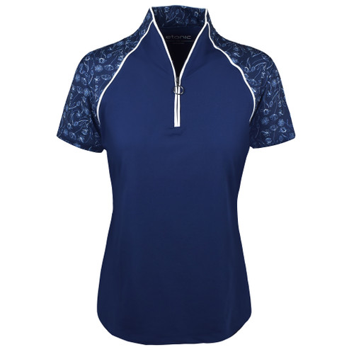 Etonic Golf Ladies 1/2 Zip Short Sleeve Mock Polo Shirt - Image 1